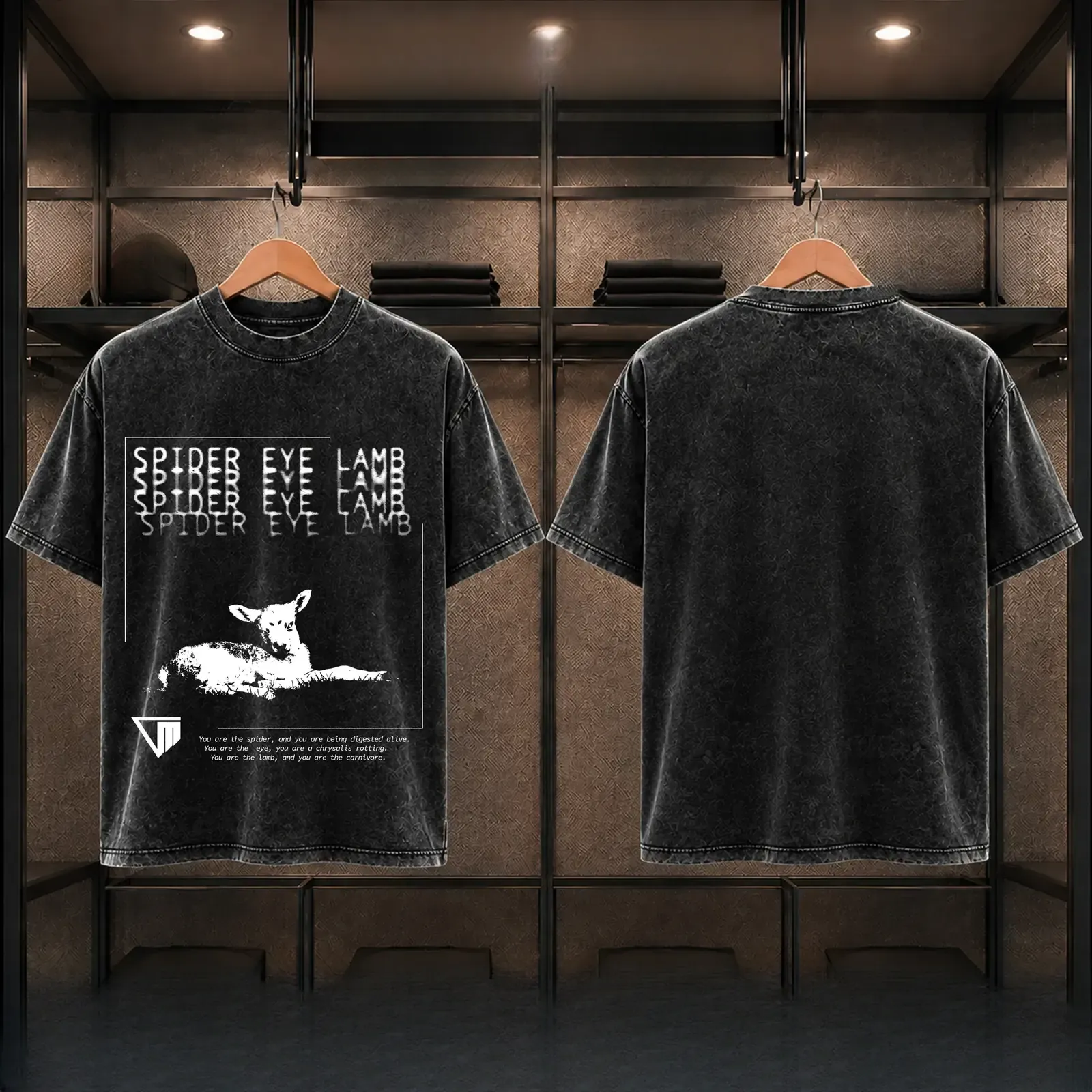 Outlast Trials Spider Eye Lamb Horror Video Game Vintage Acid Washed Tee, Gamer Fan Streetwear Washed Hoodie and Washed Tank Top