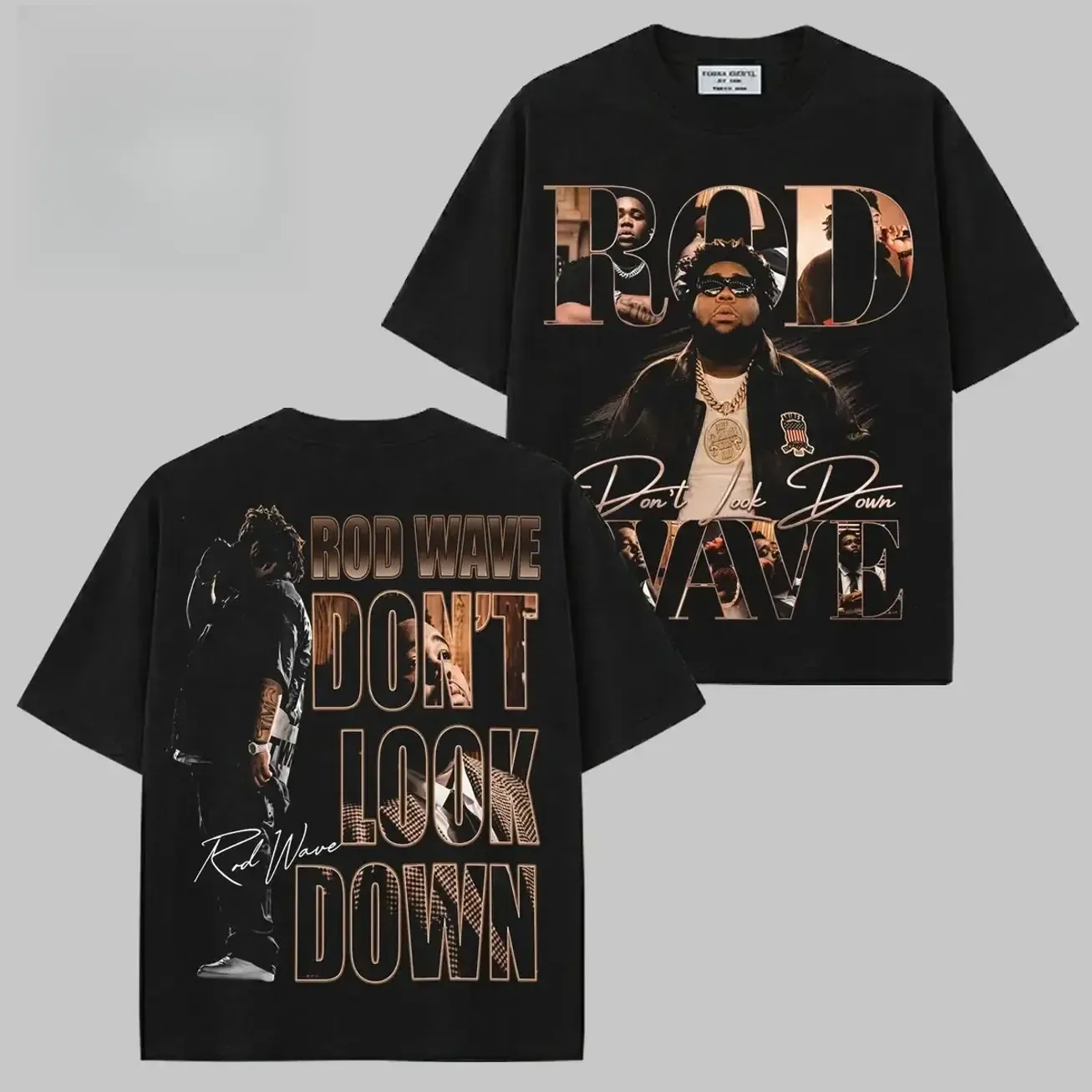 Rod Wave Don't Look Down Tour 2026 Concert Merch Graphic Tee, Vintage Bootleg Hip Hop Rap Streetwear Double-Sided Print T-Shirt and Hoodie