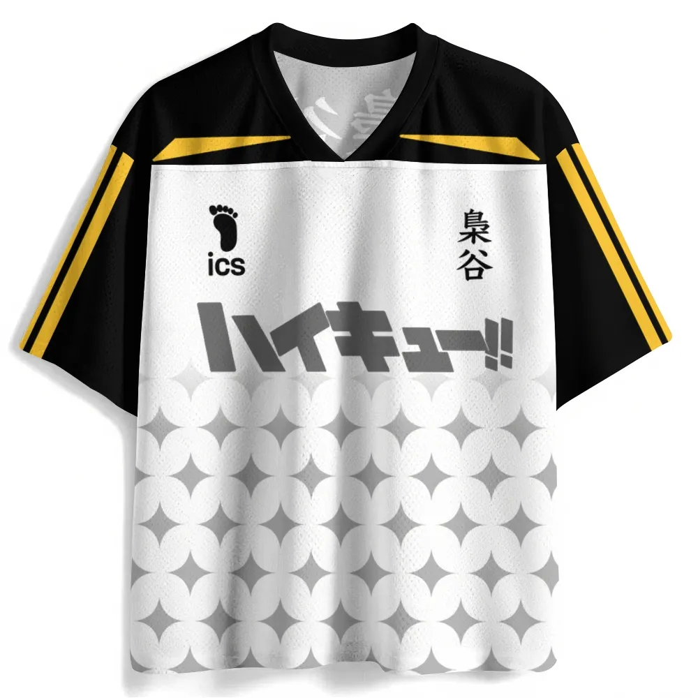 Haikyu!! Fukurodani Academy Football Jersey, Kotaro Bokuto Number 4 Black and White Anime V-Neck Jersey Shirt, Owl Team Volleyball Fan Tee