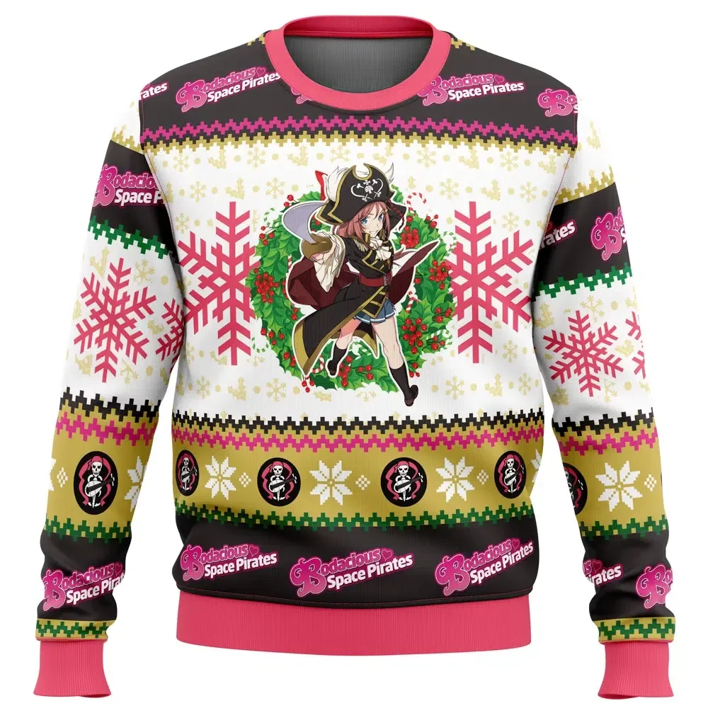 Marika Kato Bodacious Space Pirates Ugly Christmas Sweater, Mouretsu Pirates Anime Holiday Sweater, Unisex Xmas Sweatshirt, Anime Xmas Gift
