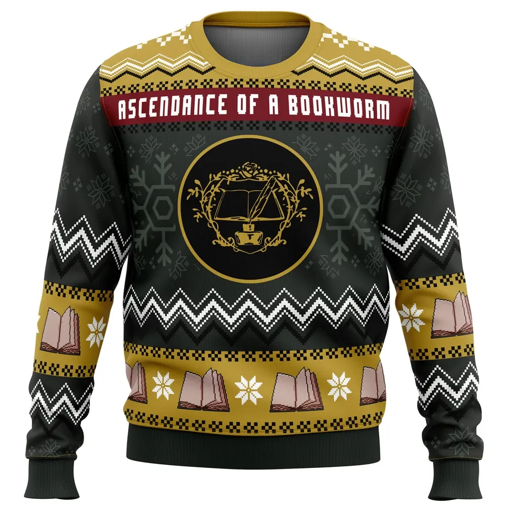 Ascendance of a Bookworm Ugly Christmas Sweater, Honzuki no Gekokujou Anime Holiday Sweater, Unisex Crewneck Sweatshirt, Book Lover Xmas Gift