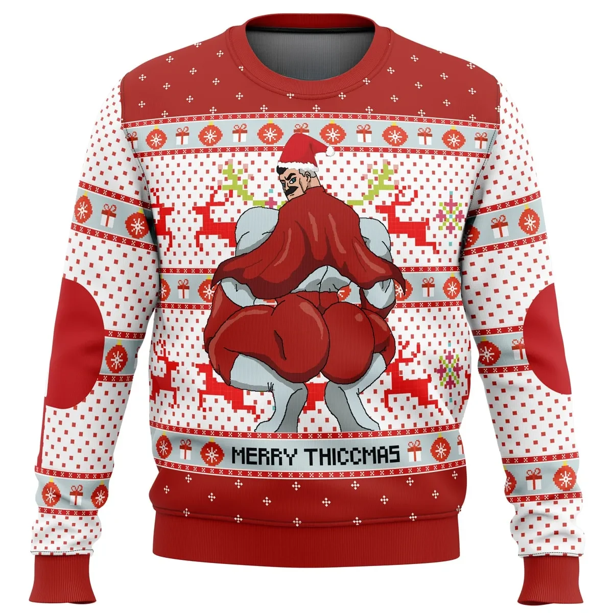 Merry Thiccmas Omni Man Ugly Christmas Sweater, Invincible Santa Holiday Sweater, Unisex All Over Print Xmas Sweatshirt, Funny Superhero Gift