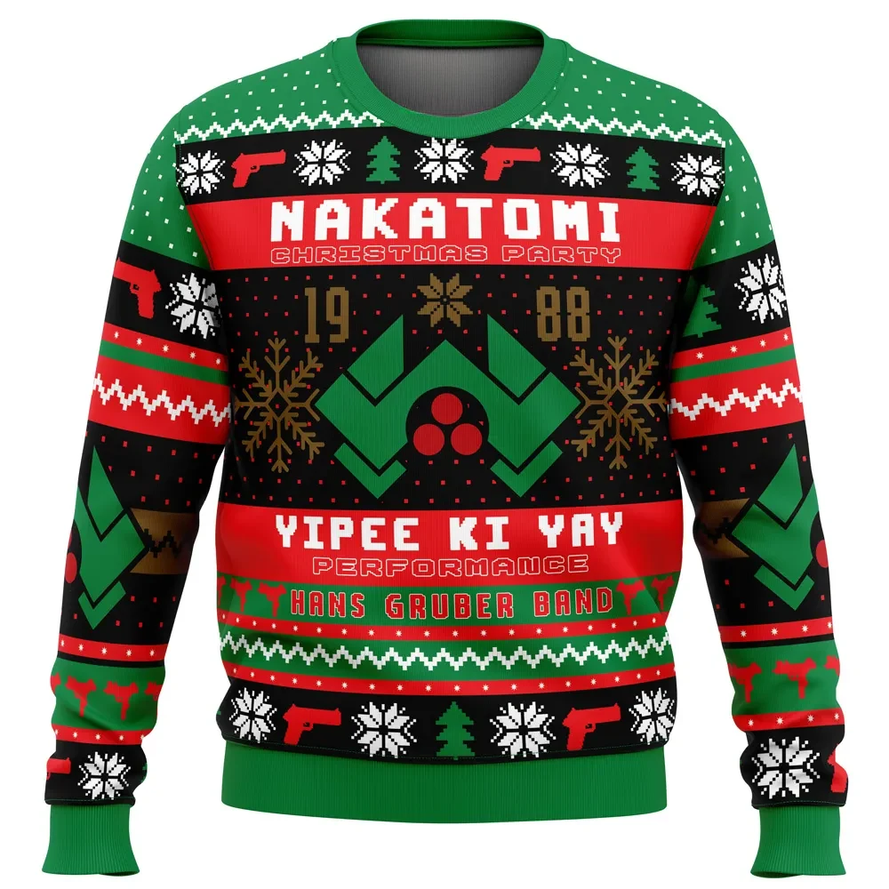 Nakatomi Christmas Party 1988 Die Hard Ugly Christmas Sweater, Yippee Ki Yay Hans Gruber Band Holiday Sweater, Movie Xmas Gift for Fans