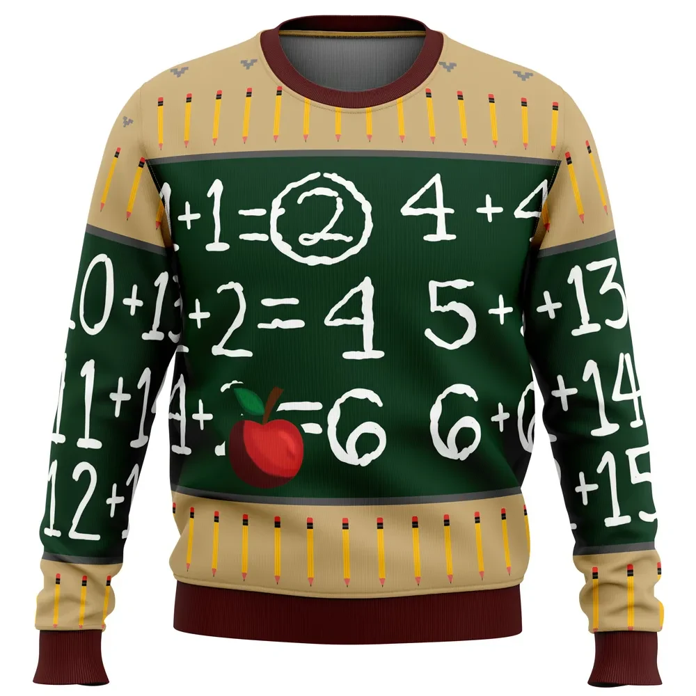 Adam Francis Teacher's Pet Dead by Daylight Ugly Christmas Sweater, Chalkboard Math Gamer Holiday Sweater, Video Game Xmas Jumper
