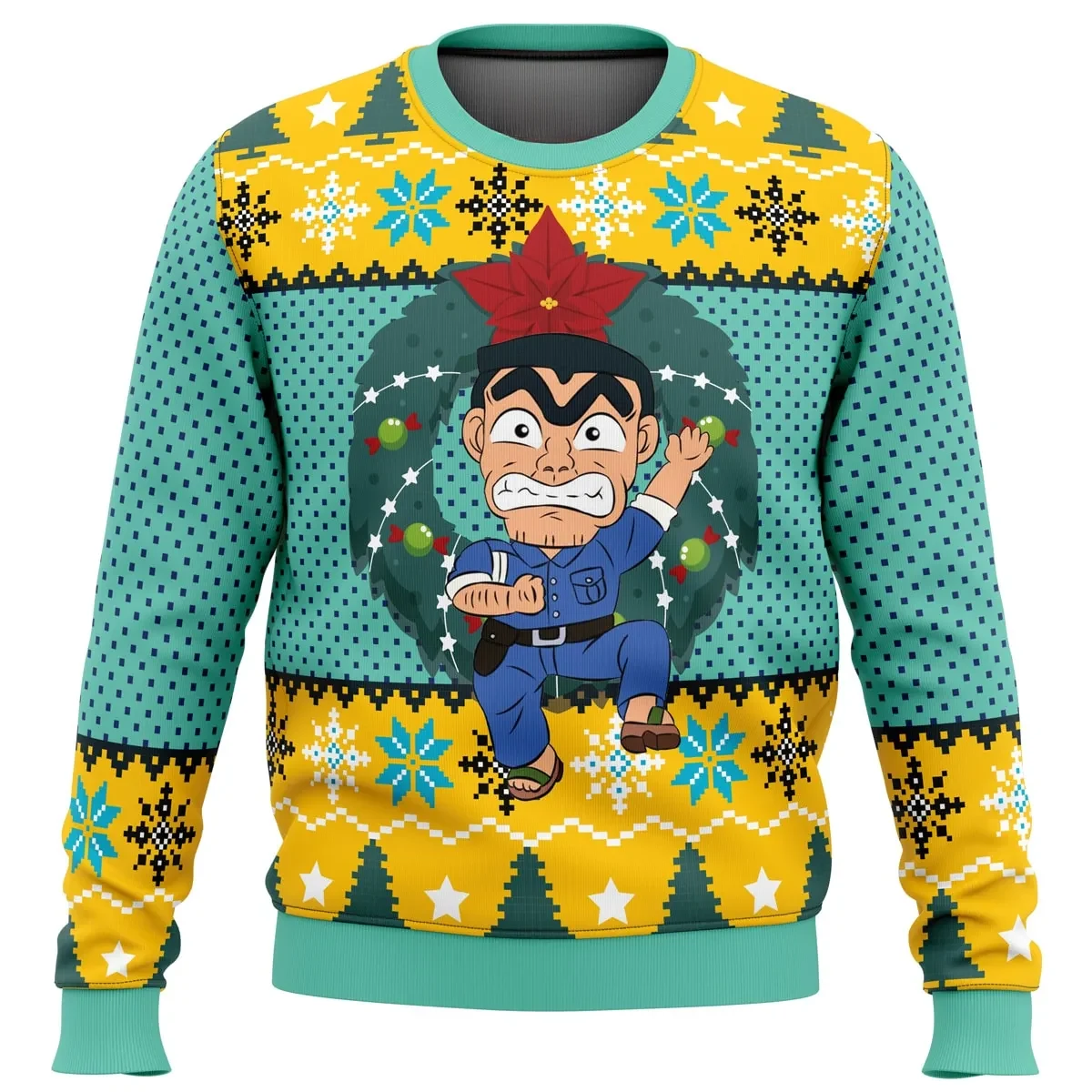 Kankichi Ryotsu KochiKame Tokyo Beat Cops Ugly Christmas Sweater, KochiKame Anime Holiday Sweater, Xmas Sweater