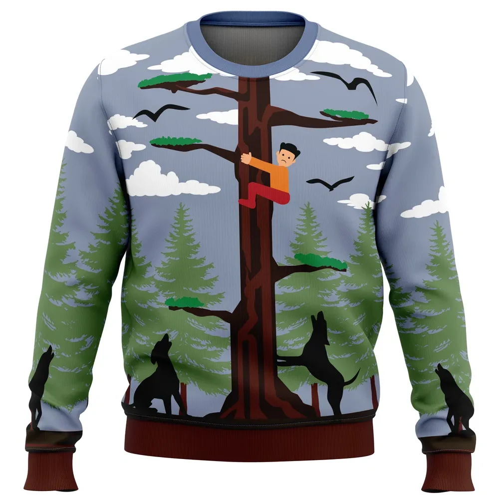 Jake Park Happy Ending Dead by Daylight Ugly Christmas Sweater, DBD Forest Scene Holiday Sweater, Unisex Gamer Xmas Gift for Horror Fans