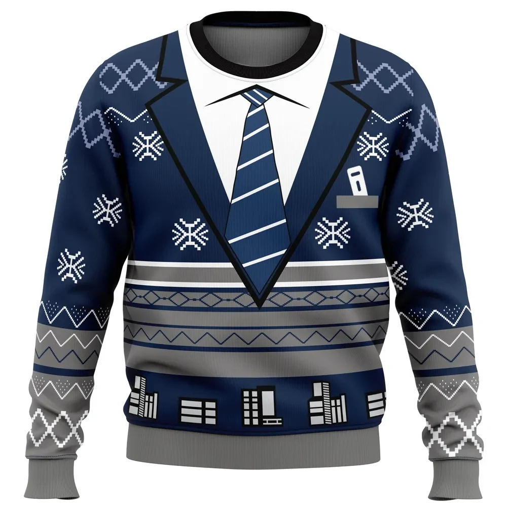 Felix Richter Holiday Formal Dead by Daylight Ugly Christmas Sweater, DBD Survivor Suit and Tie Holiday Sweater, Gamer Xmas Gift for Fans