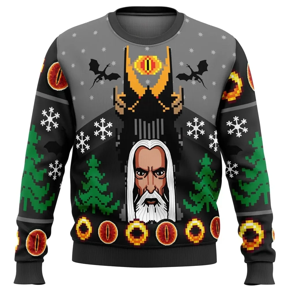One Christmas to Rule Them All Lord of the Rings Ugly Christmas Sweater, LOTR Saruman Movie Holiday Sweater, Unisex Xmas Jumper