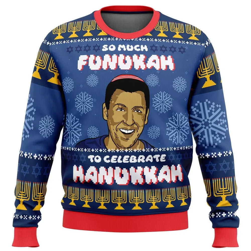 So Much Funukah Adam Sandler Ugly Hanukkah Sweater, To Celebrate Hanukkah Menorah Holiday Sweater, Funny Movie Fan Xmas Gift, Unisex Sweatshirt