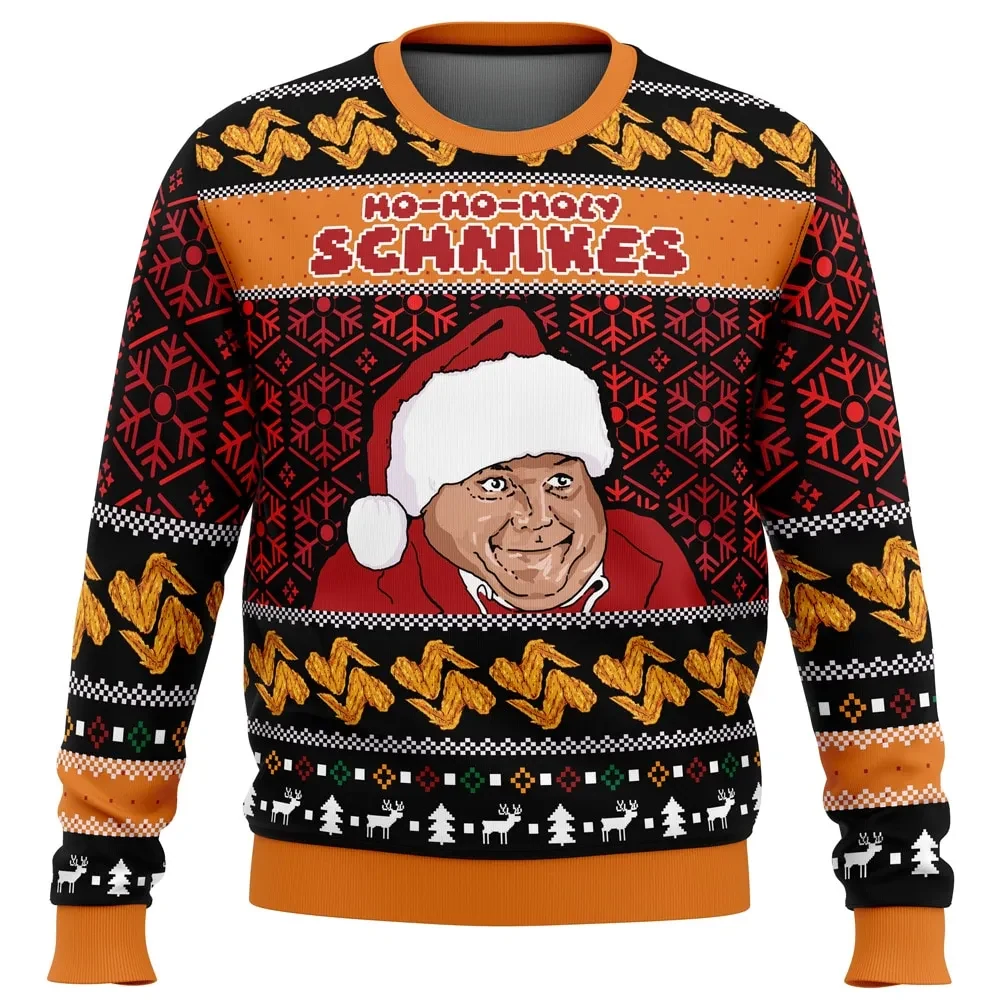 Ho Ho Holy Schnikes Tommy Boy Ugly Christmas Sweater, Chris Farley Santa Hat Holiday Sweater, Funny Comedy Movie Xmas Gift, Unisex Pullover