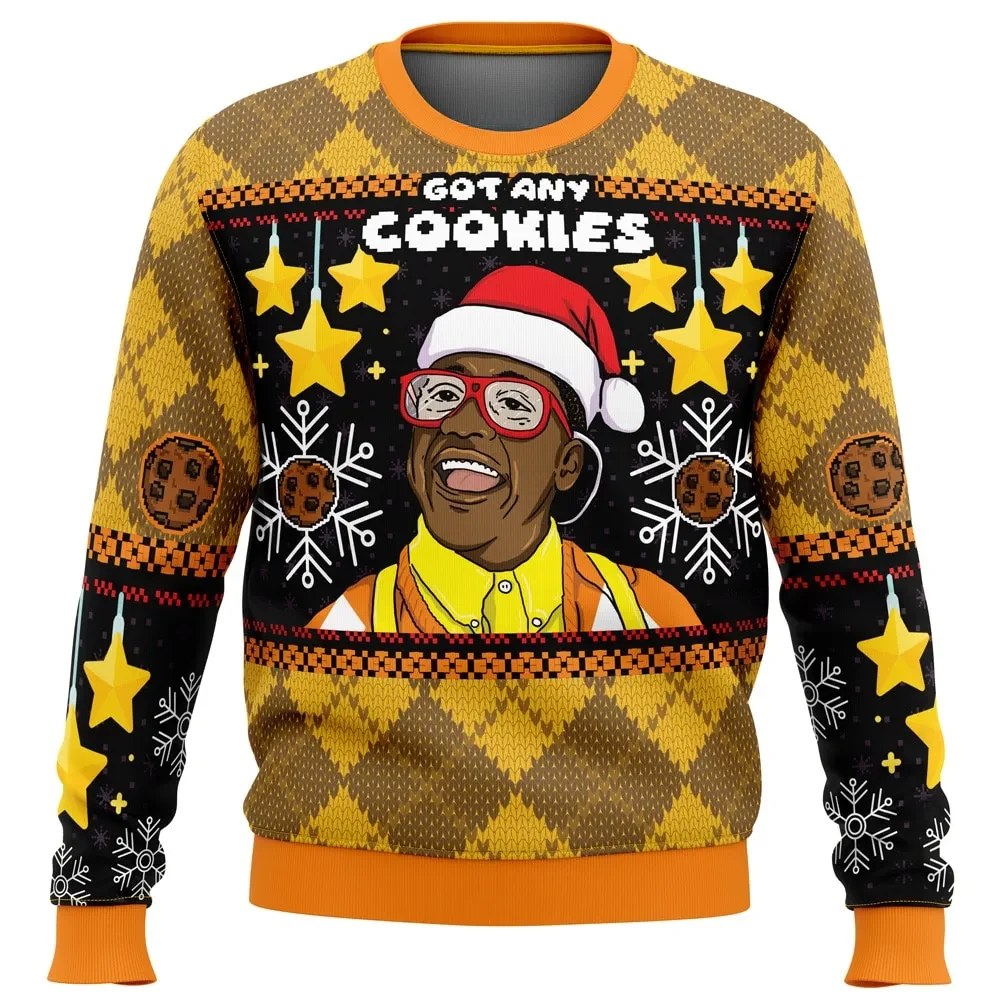Got Any Cookies Steve Urkel Ugly Christmas Sweater, Family Matters Holiday Sweater, Orange Argyle Santa Hat Design, 90s TV Xmas Gift