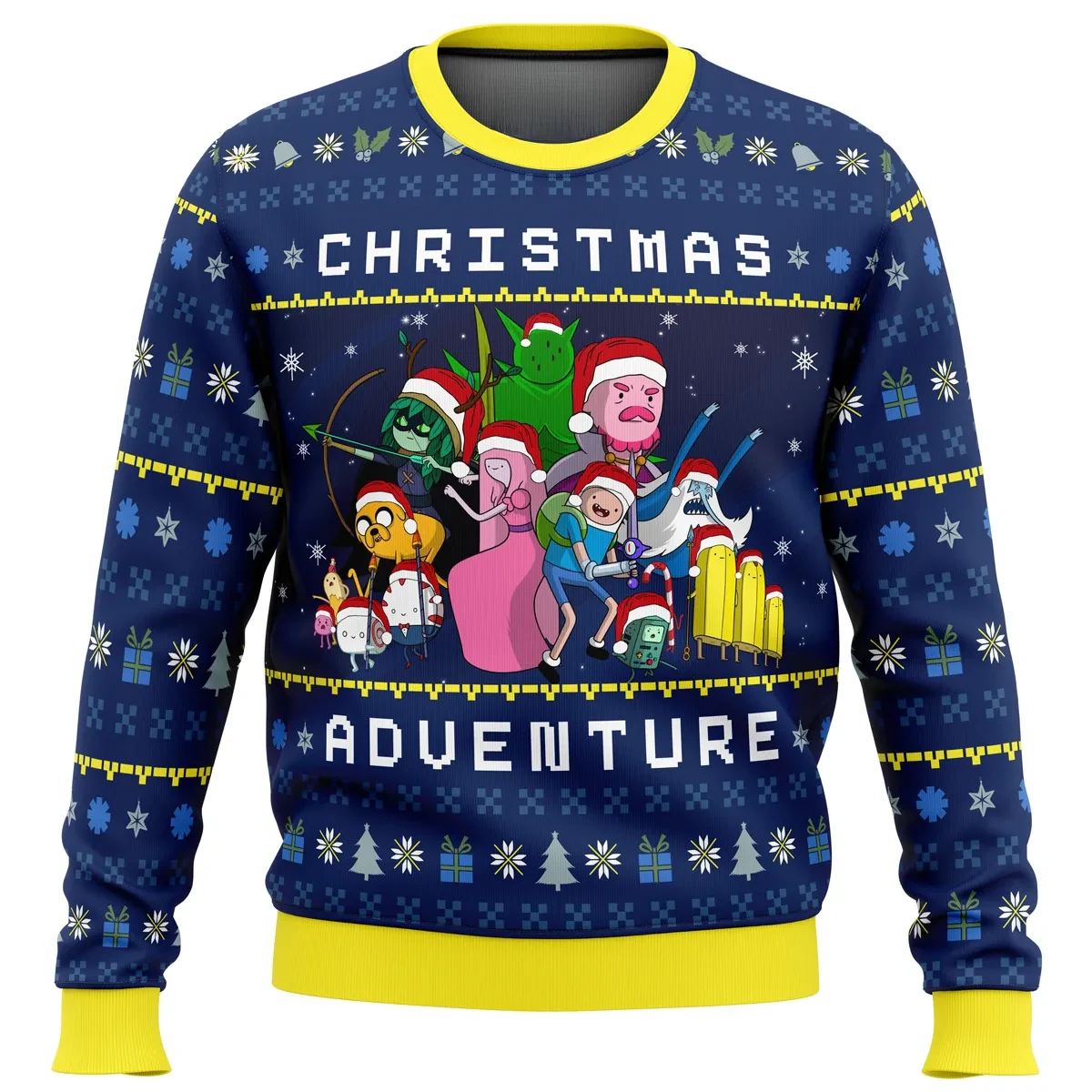 Adventure Time Christmas Quest Ugly Christmas Sweater, Finn and Jake Holiday Sweater, Princess Bubblegum Marceline Cartoon Xmas Gift