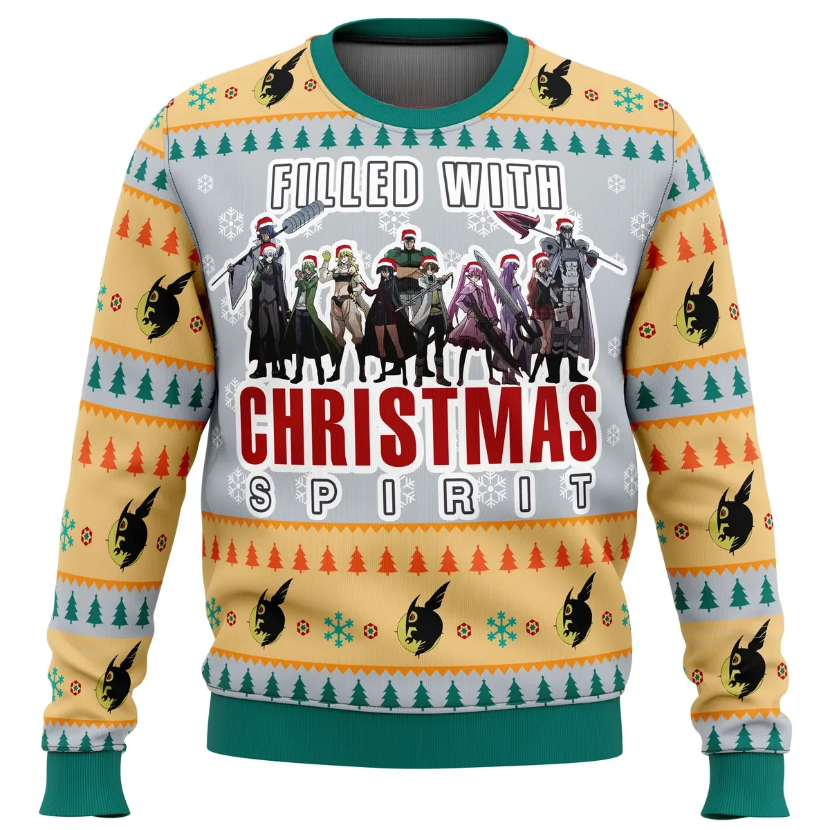 Akame ga Kill Night Raid Ugly Christmas Sweater, Filled With Christmas Spirit Anime Holiday Sweater, Unisex Xmas Jumper