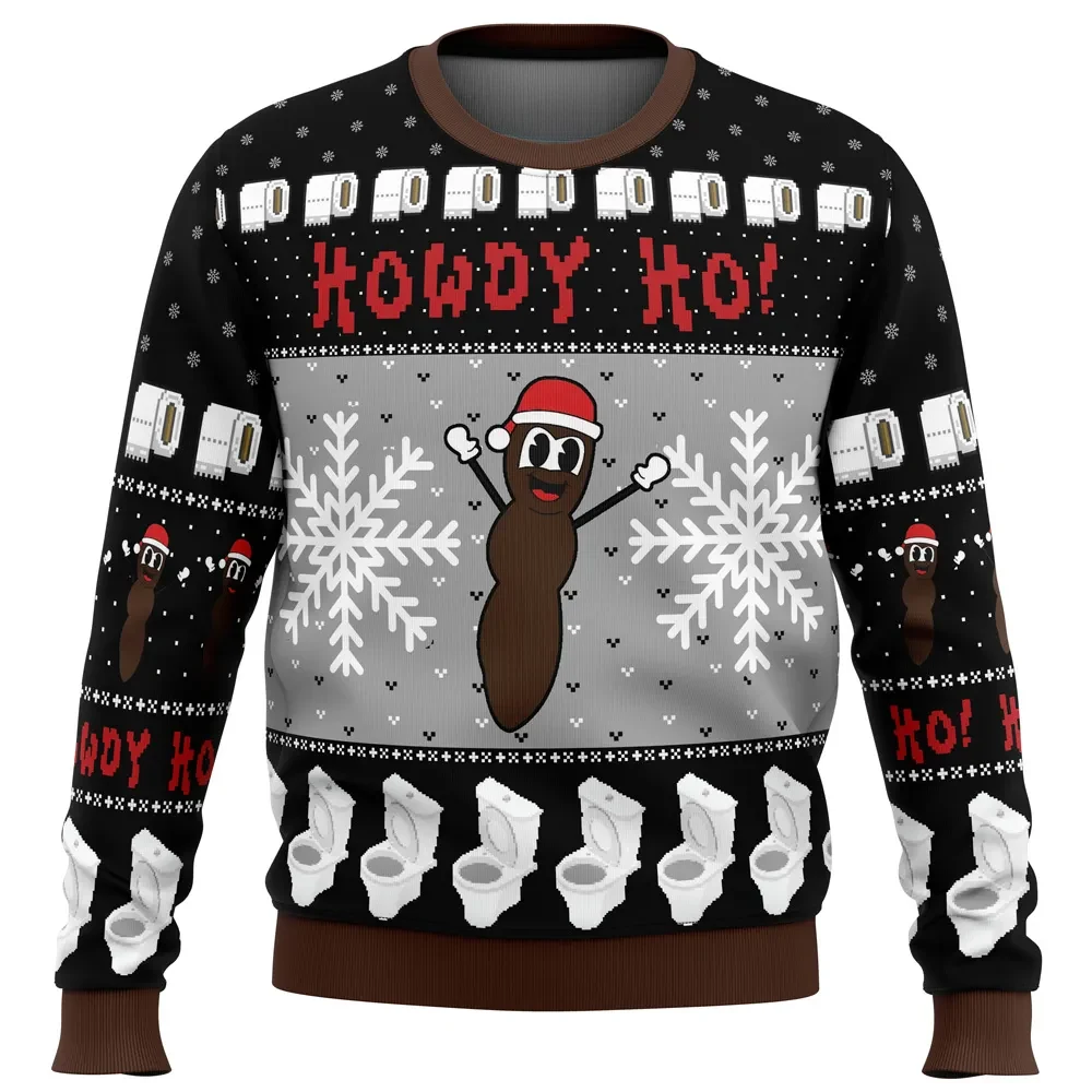 Mr. Hankey South Park Ugly Christmas Sweater, Howdy Ho Holiday Sweater, Funny Toilet Paper Unisex Sweatshirt, Cartoon Xmas Gift for Adults