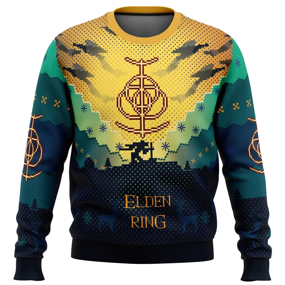 Elden Ring Ugly Christmas Sweater, Elden Ring Holiday Sweater, Tarnished Golden Sigil Fantasy Gamer Xmas Gift for Lands Between Fans