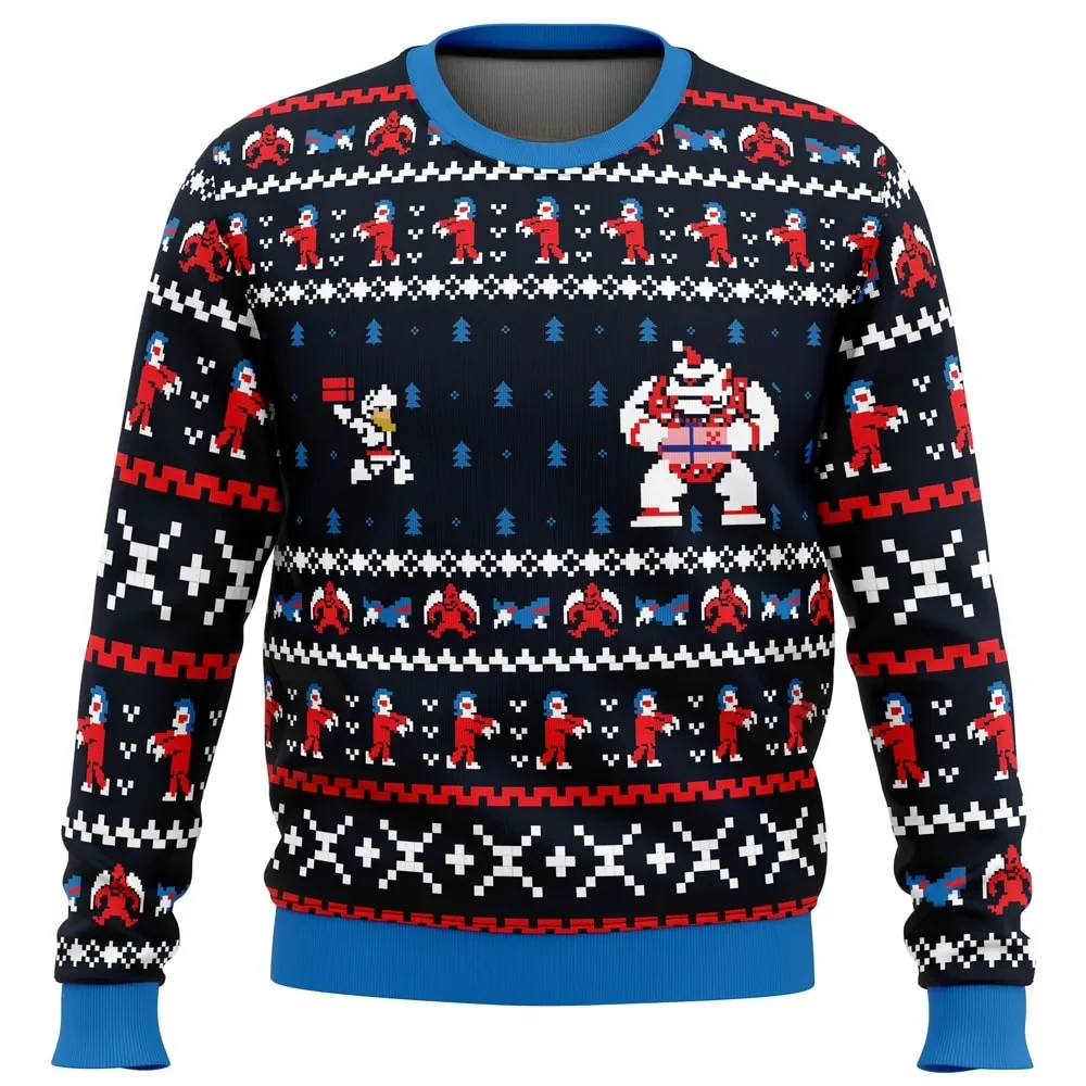 Ghosts 'n Goblins 'n Christmas Ugly Christmas Sweater, Retro Arcade Game Holiday Sweater, Gamer Xmas Gift, Pixel Sir Arthur 8-Bit Sweatshirt