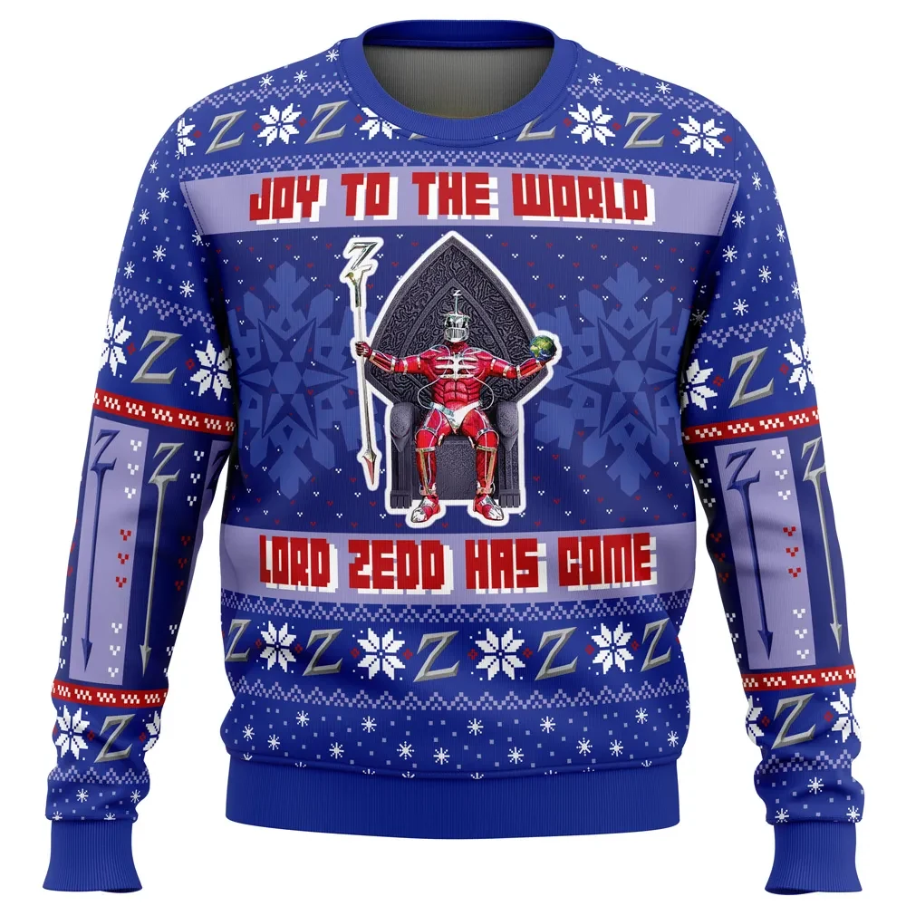 Lord Zedd Has Come Power Rangers Ugly Christmas Sweater, Joy To The World Holiday Sweater, Villain Throne Unisex Sweatshirt, 90s TV Xmas Gift