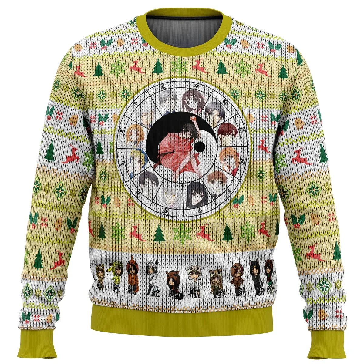 Fruits Basket Chinese Zodiac Ugly Christmas Sweater, Sohma Family and Tohru Anime Holiday Sweater, Unisex Xmas Gift for Fruits Basket Fans