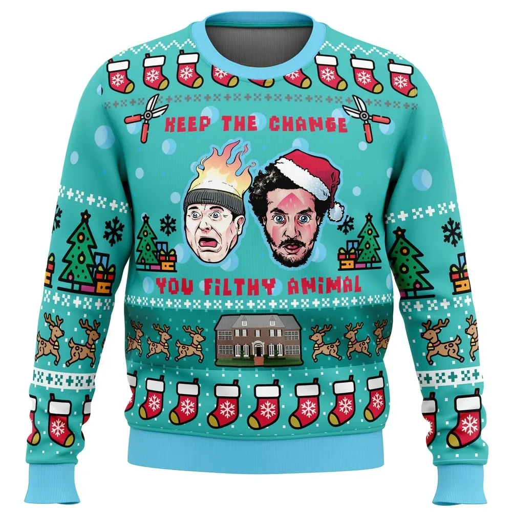 Keep The Change You Filthy Animal Home Alone Ugly Christmas Sweater, Wet Bandits Movie Holiday Sweater, Xmas Jumper