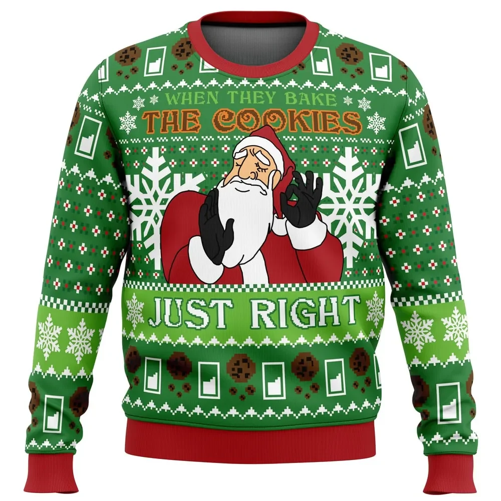 Pacha Santa When They Bake the Cookies Just Right Ugly Christmas Sweater, Emperor's New Groove Meme Xmas Gift, Funny Holiday Sweatshirt