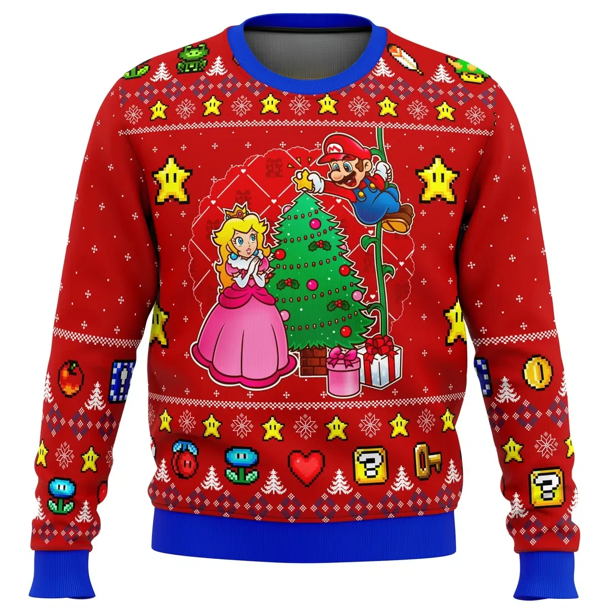 Come and See the Christmas Tree Mario Bros Ugly Christmas Sweater, Super Mario Gamer Holiday Sweater, Xmas Jumper