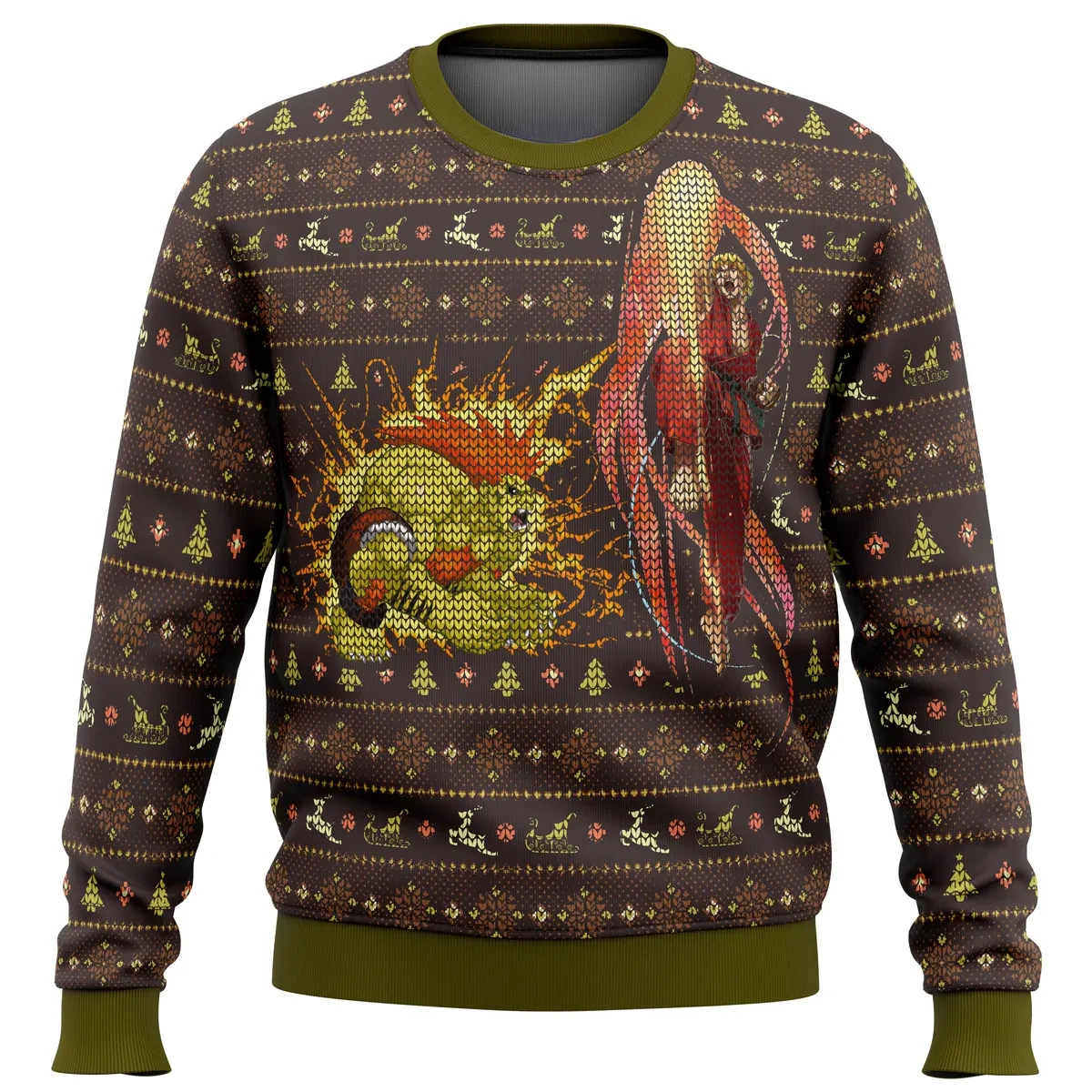 Street Fighter Ken Vs Blanka Ugly Christmas Sweater, Street Fighter Holiday Sweater, Retro Arcade Gamer Xmas Gift, Unisex All Over Print Pullover