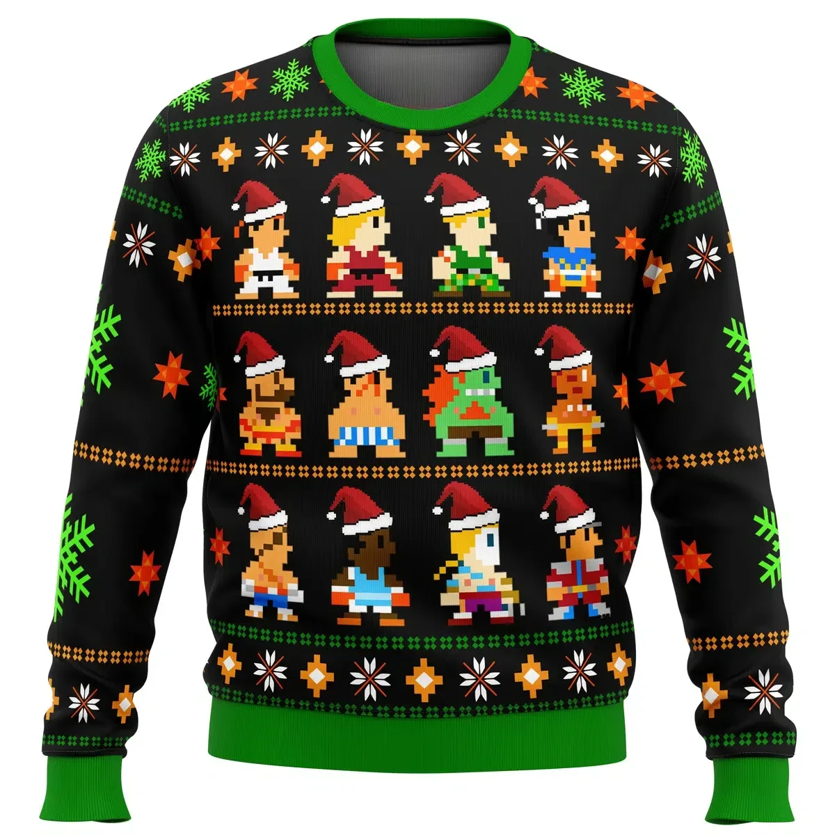 Street Fighter Classic Collection Ugly Christmas Sweater, Street Fighter Gamer Holiday Sweater, Retro Gaming Unisex All Over Print Xmas Sweater