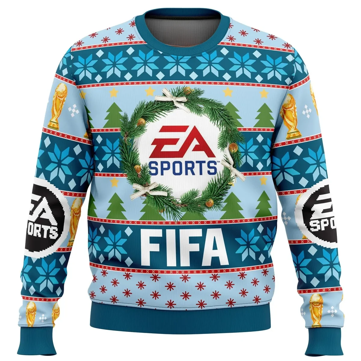 EA Sports FIFA Ugly Christmas Sweater, Soccer Gamer Holiday Sweater, Football Video Game Xmas Gift, Unisex All Over Print Sweatshirt for Fans