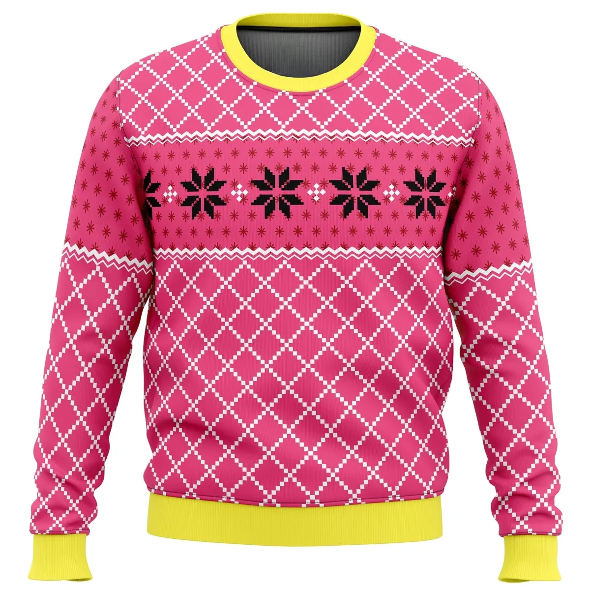 Vegeta Pink Badman Ugly Christmas Sweater, Dragon Ball Z Cosplay Holiday Sweater, Unisex All Over Print DBZ Anime Xmas Gift for Saiyan Fans