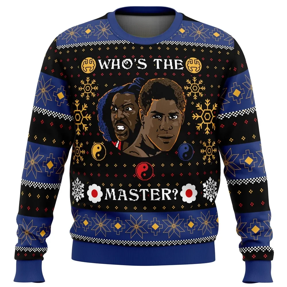 Who's the Master The Last Dragon Sho'nuff Ugly Christmas Sweater, 80s Kung Fu Movie Holiday Sweater, Unisex All Over Print Xmas Sweater