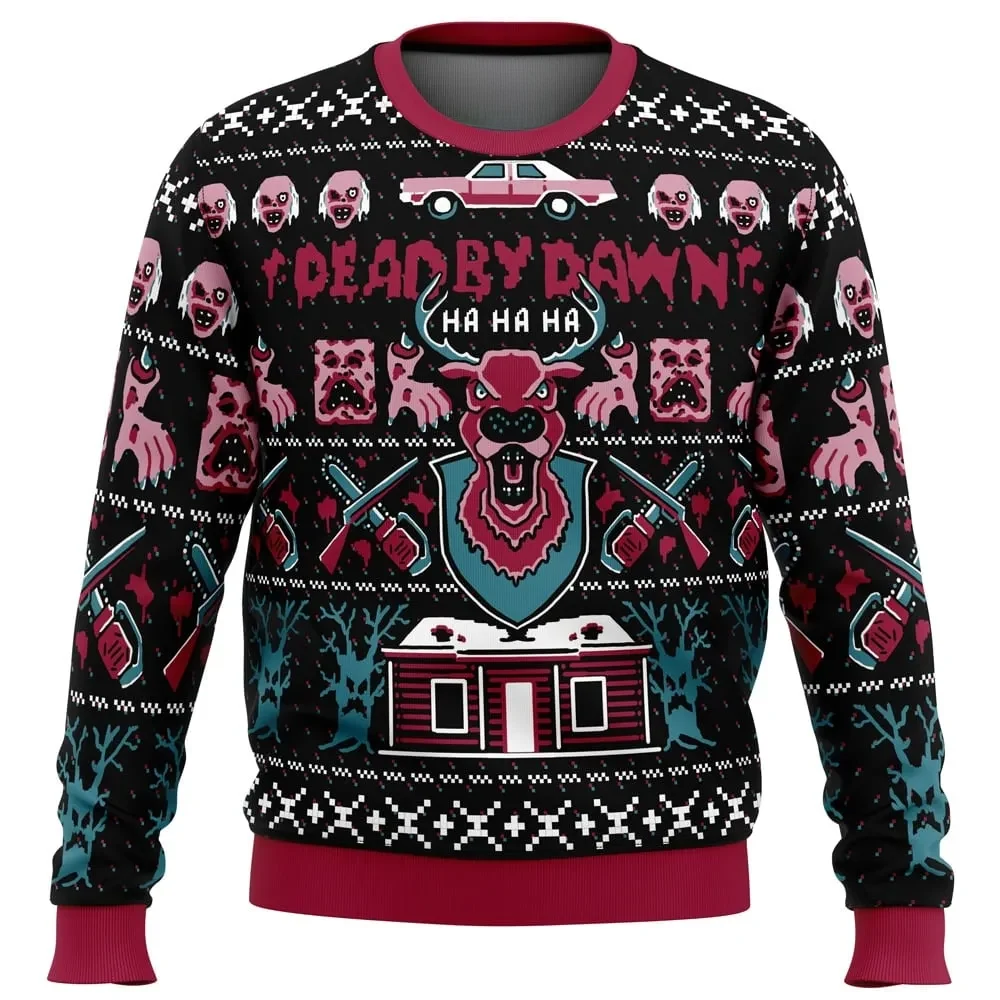 Dead by Dawn Evil Dead Ugly Christmas Sweater, Horror Movie Holiday Sweater, Cabin in the Woods Deadites Pullover, Spooky Xmas Gift