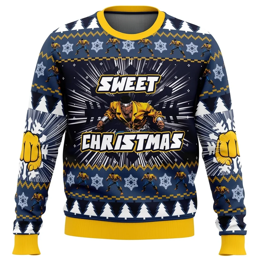 Sweet Christmas Luke Cage Marvel Ugly Christmas Sweater, Marvel Comics Superhero Holiday Sweater, Marvel Xmas Sweater