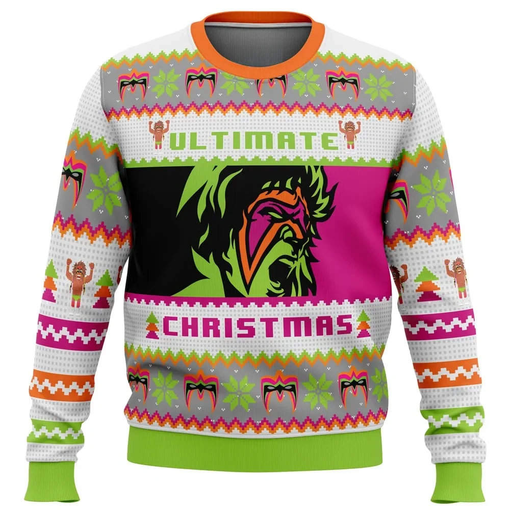 Ultimate Warrior Ultimate Christmas Pro Wrestling Ugly Christmas Sweater, WWE Holiday Sweater, Retro Wrestling Fan All Over Print Xmas Sweater