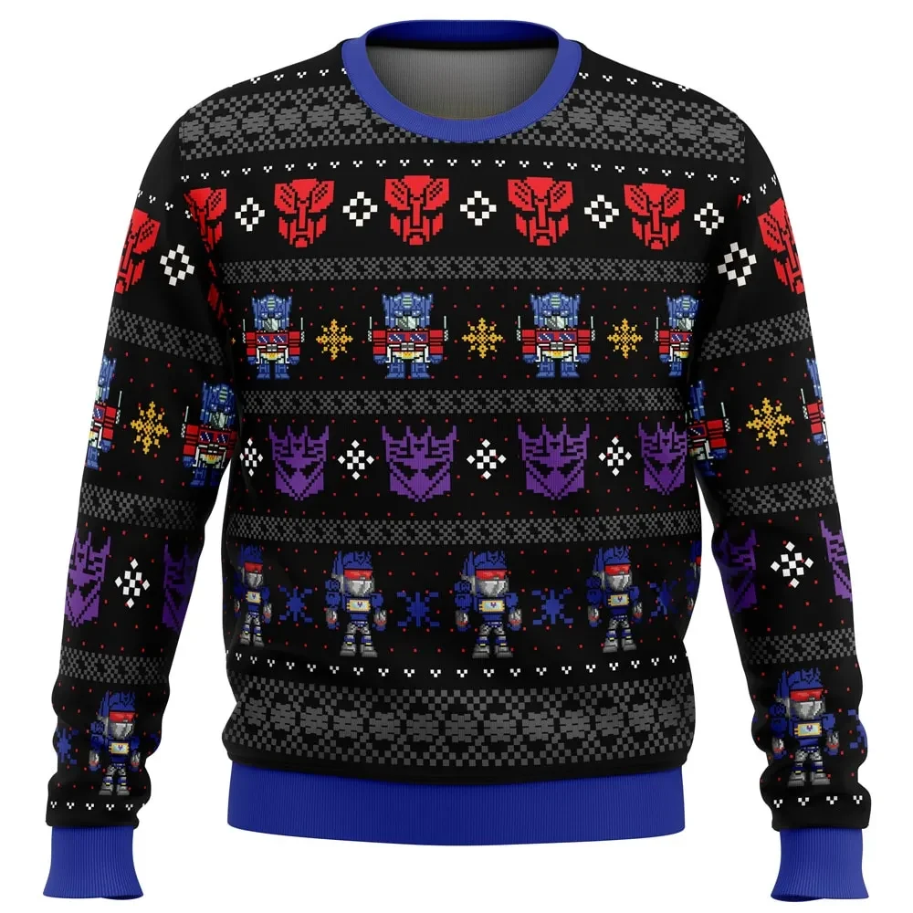 Xmas in Disguise Transformers Ugly Christmas Sweater, Autobots and Decepticons Holiday Sweater, Movie Xmas Jumper