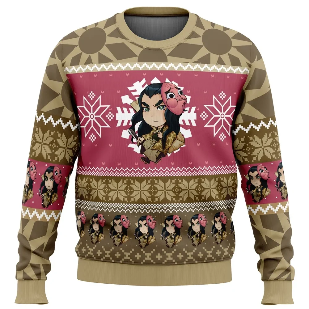Chibi Christmas Haganezuka Hotaru Demon Slayer Ugly Christmas Sweater, Kimetsu no Yaiba Anime Holiday Sweater, Xmas Sweater