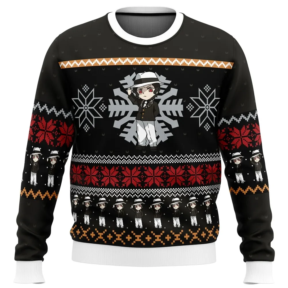 Chibi Christmas Muzan Kibutsuji Demon Slayer Ugly Christmas Sweater, Kimetsu no Yaiba Holiday Sweater, Anime Xmas Sweater