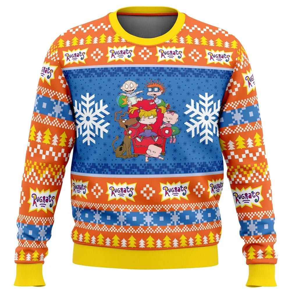 Christmas Rugrats Ugly Christmas Sweater, Nickelodeon Holiday Sweater, Tommy Chuckie Angelica 90s Cartoon Xmas Gift, Unisex Sweatshirt