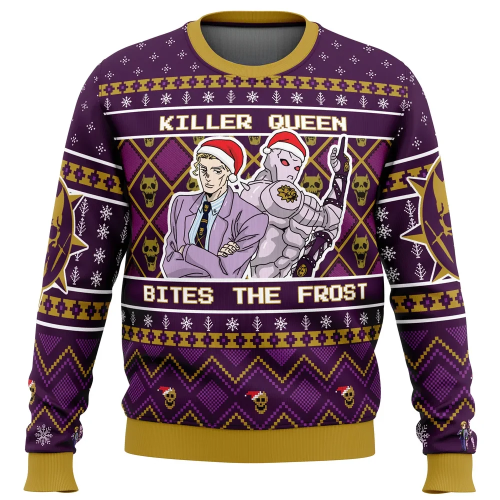 Killer Queen Bites The Frost JoJo's Bizarre Adventure Ugly Christmas Sweater, Anime Holiday Sweater, All Over Print Xmas Sweater