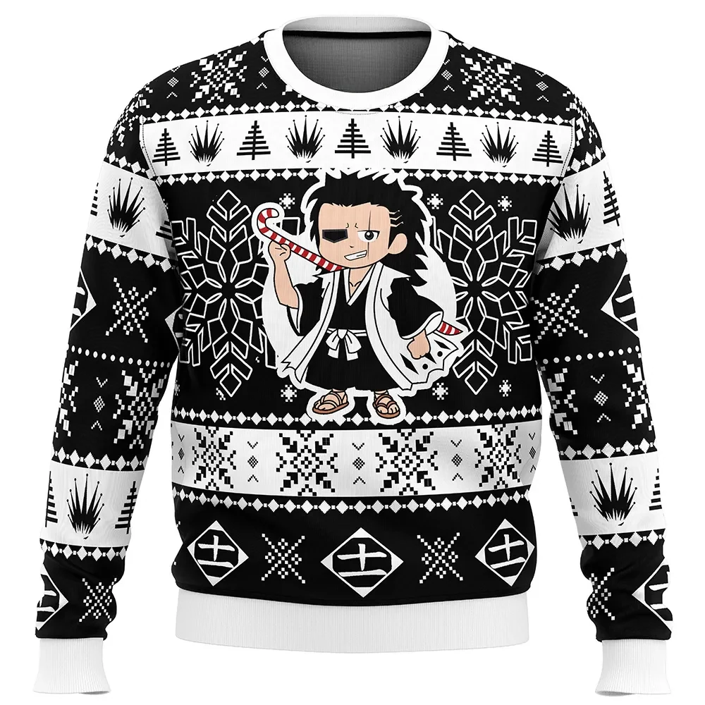 Christmas Chibi Kenpachi Bleach Ugly Christmas Sweater, Zaraki Eleventh Division Anime Holiday Sweater, Unisex Crewneck Sweatshirt, Xmas Gift