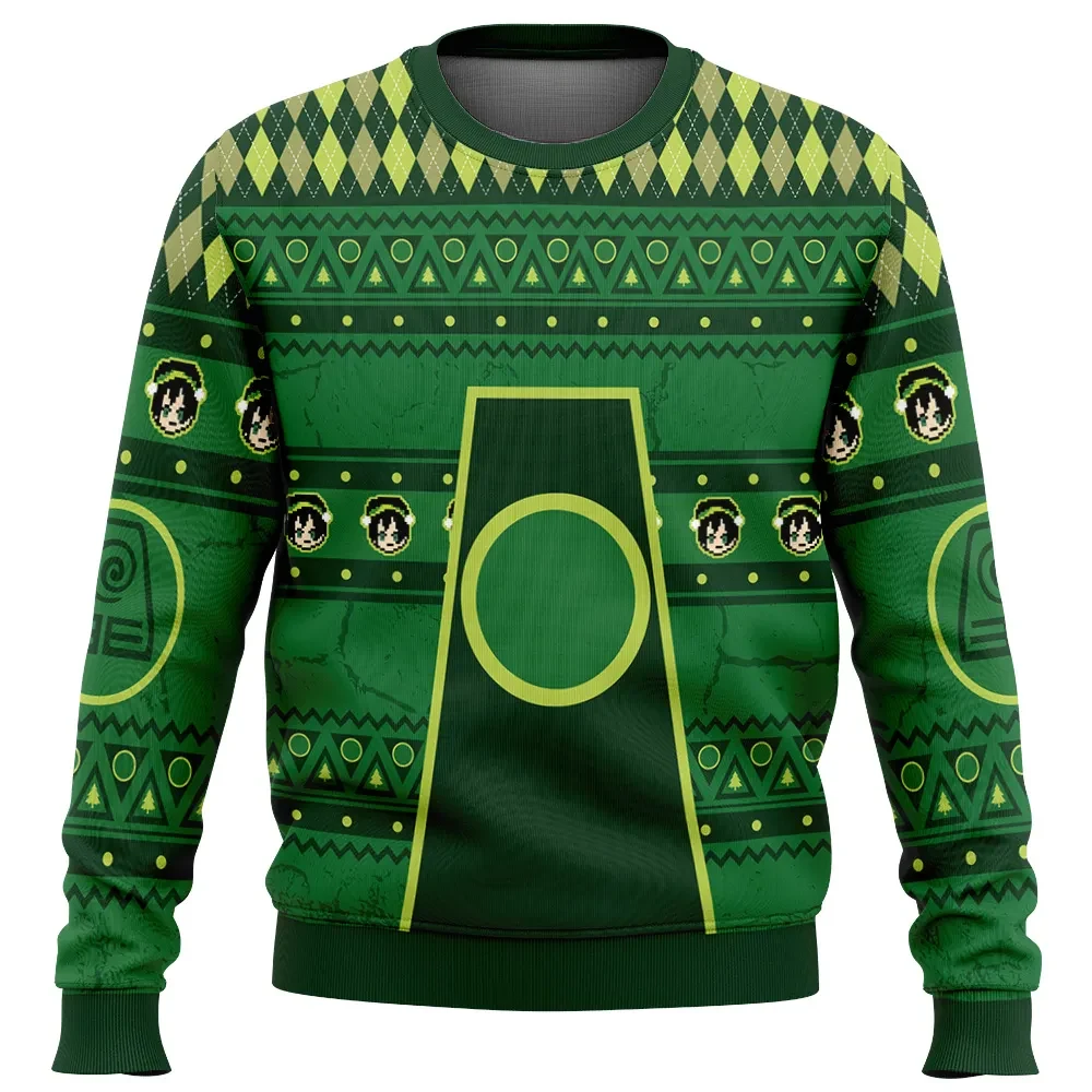 Earthbender Toph Avatar the Last Airbender Ugly Christmas Sweater, Earth Kingdom Holiday Sweater, Cartoon Xmas Sweater