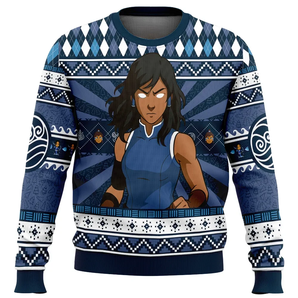 Avatar Korra Ugly Christmas Sweater, The Legend of Korra Avatar The Last Airbender Holiday Sweater, Xmas Gift, Unisex Water Tribe Sweatshirt