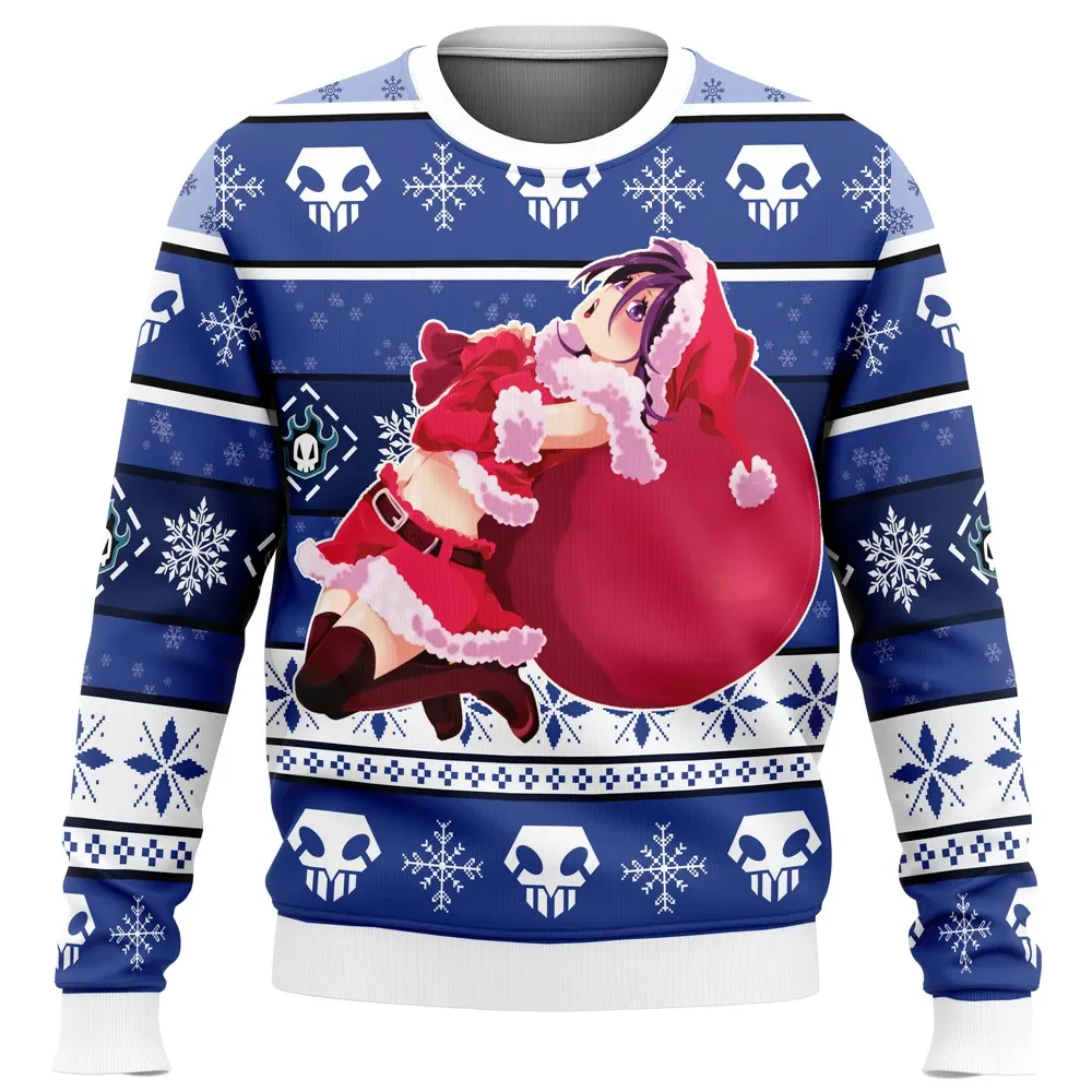 Rukia Kuchiki Bleach Ugly Christmas Sweater, Bleach Anime Holiday Sweater, Anime Xmas Gift, Unisex Santa Rukia Hollow Mask Sweatshirt for Fans