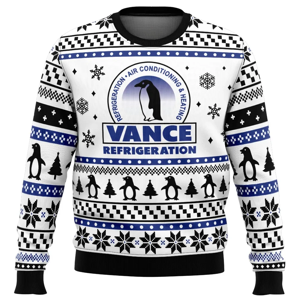 Vance Refrigeration Ugly Christmas Sweater, The Office Holiday Sweater, TV Show Xmas Gift, Unisex Funny Sitcom Penguin Logo Sweatshirt
