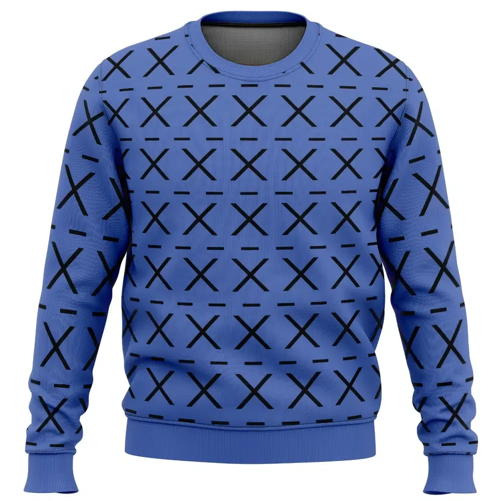 BoJack Blue Sweater BoJack Horseman Ugly Christmas Sweater, Cartoon Holiday Sweatshirt Cosplay, Unisex TV Show Xmas Gift for Animated Series Fans