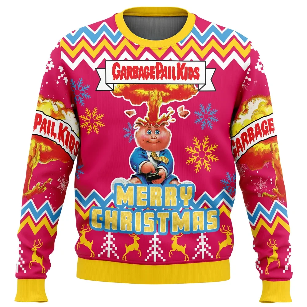 Blasted Billy Garbage Pail Kids Ugly Christmas Sweater, Retro Cartoon Holiday Sweater, 80s Xmas Gift, Unisex Funny Trading Card Sweatshirt
