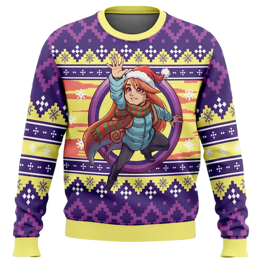 Christmas Celeste Ugly Christmas Sweater, Celeste Madeline Gamer Holiday Sweater, Indie Game Xmas Gift, Unisex Mountain Climber Sweatshirt