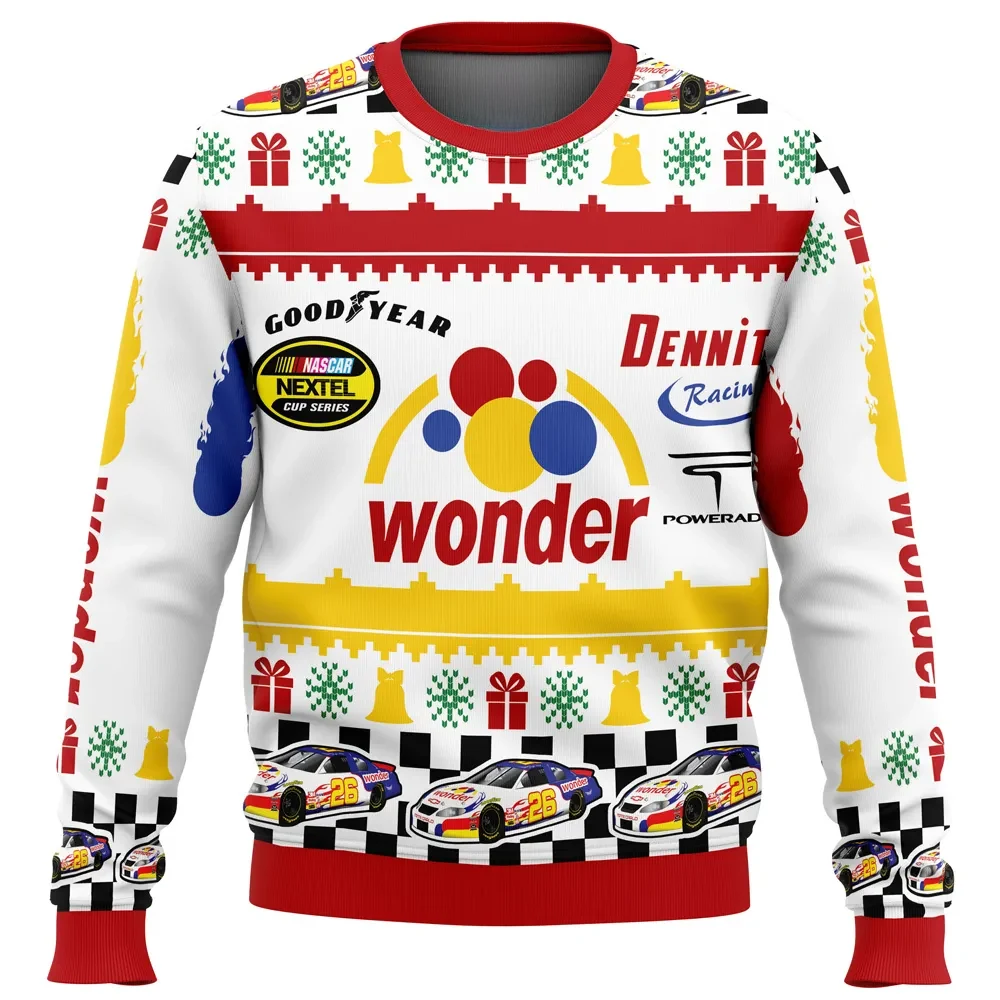 Talladega Nights The Ballad Of Ricky Bobby Ugly Christmas Sweater, Wonder Bread Racing Movie Holiday Sweater, All Over Print Xmas Sweater