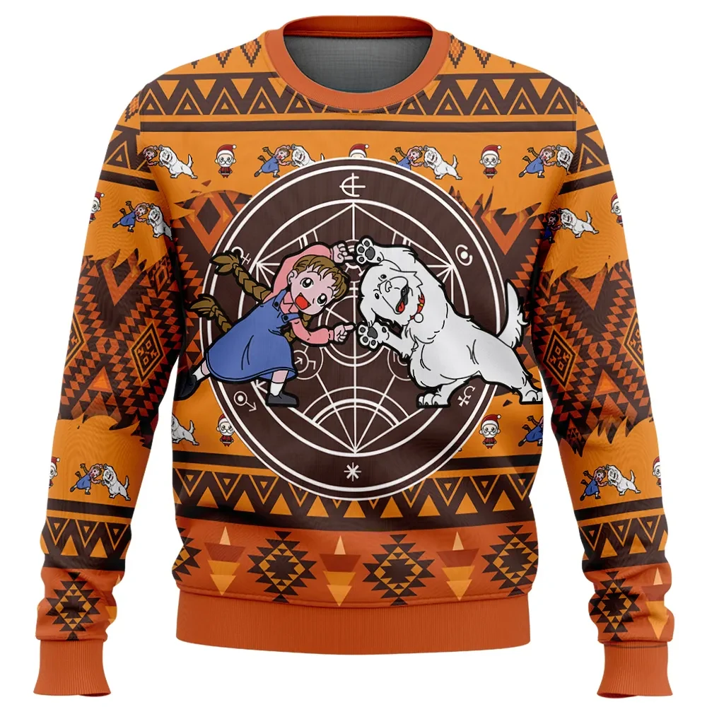 Chimera Nina Fullmetal Alchemist Ugly Christmas Sweater, FMA Anime Holiday Sweater, Nina and Alexander Sweatshirt, Anime Xmas Gift