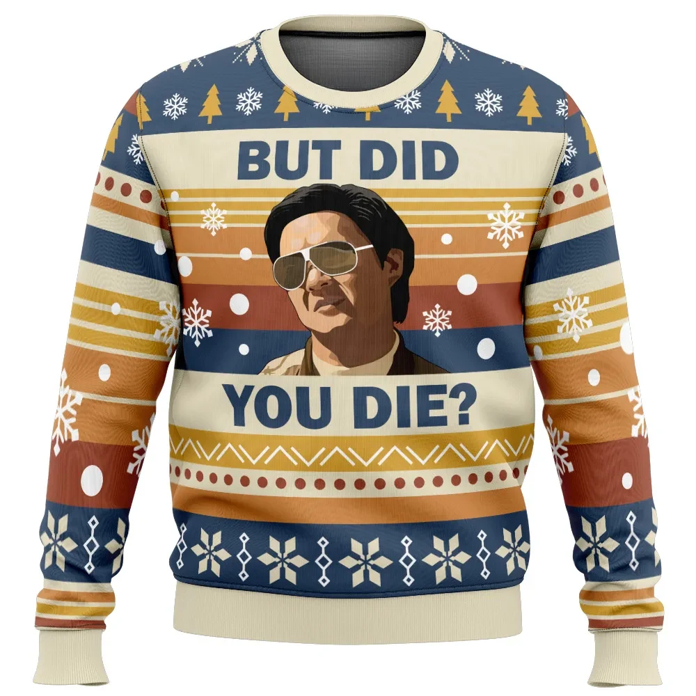 But Did You Die The Hangover Ugly Christmas Sweater, Mr Chow Movie Holiday Sweater, Retro Stripe Unisex Sweatshirt, Funny Xmas Gift