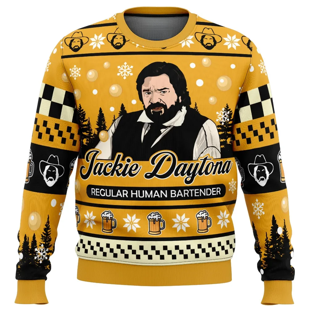 Jackie Daytona Regular Human Bartender Ugly Christmas Sweater, What We Do in the Shadows TV Show Holiday Sweater, Xmas Jumper